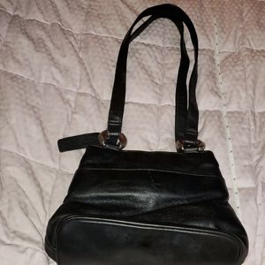 Leather shoulder bag, small-medium size